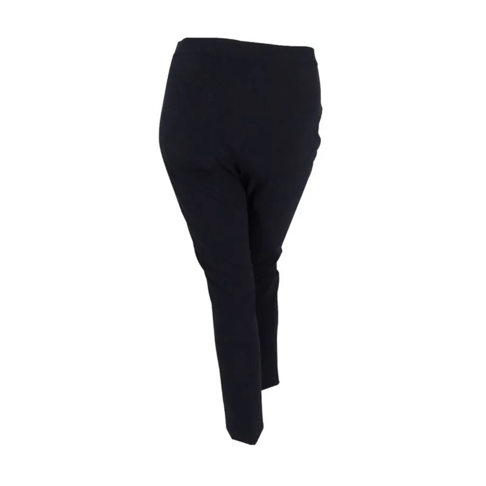 Tahari Women's Plus-Size Bi-Stretch Zipper Pocket Straight Pants - Navy - Picture 2 of 2